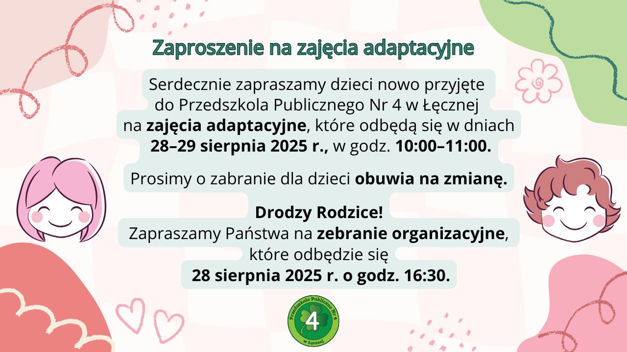 zaproszenie na zajęcia adaptacyjne
