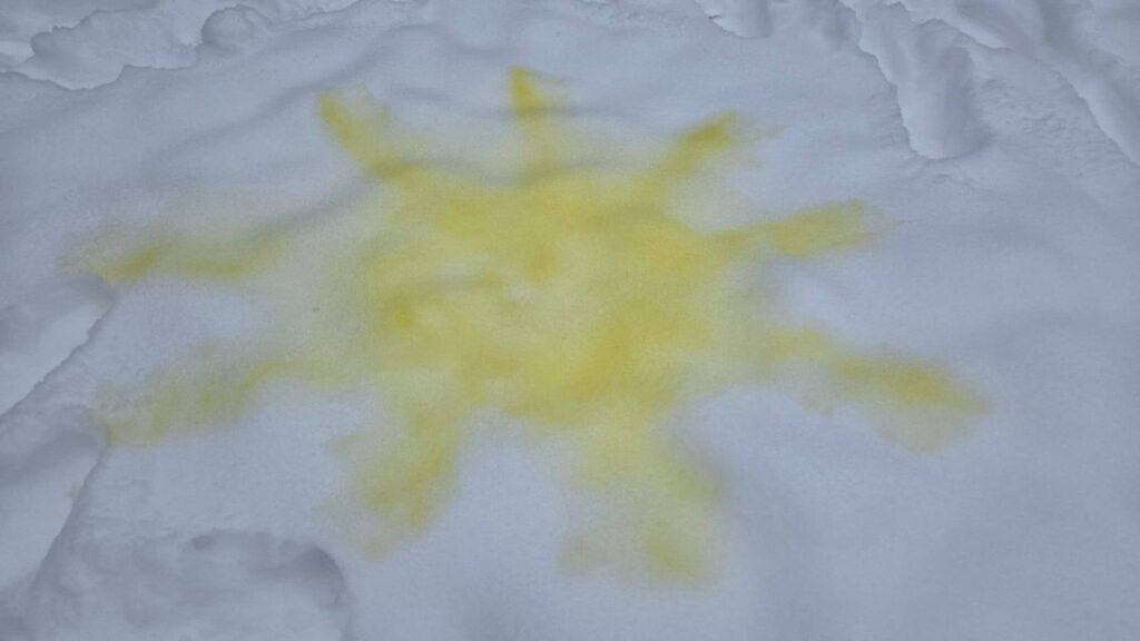 malowanie na śniegu Słoneczka